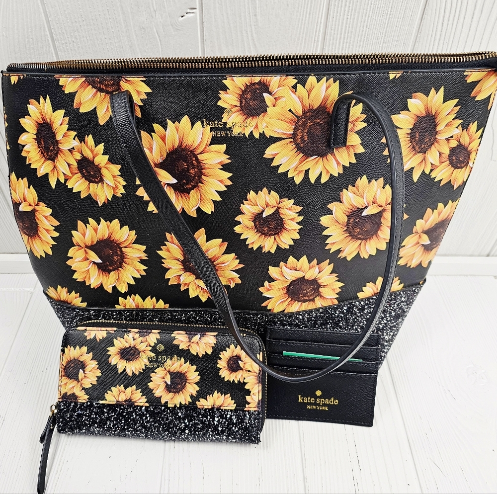 Sunflower Glitter Purse 3pc Set